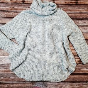 Free People Baby Blue Knit Turtleneck Medium EUC